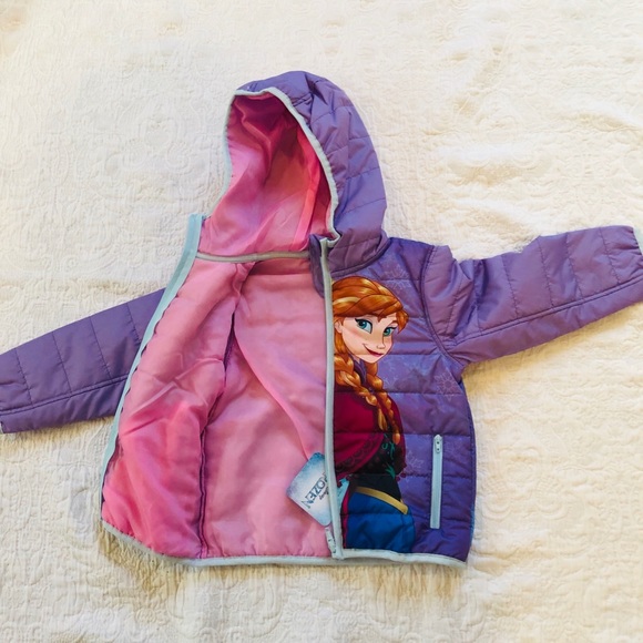 2T**Disney FROZEN**Elsa+ Anna*Hooded Jacket Coat - Picture 7 of 7